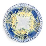William Moorcroft for James MacIntyre, a Florian Ware Cornflower plate, circa 1902, blue ground,