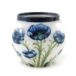 William Moorcroft for James MacIntyre, a blue Poppy on white vase, circa 1903, shouldered ovoid