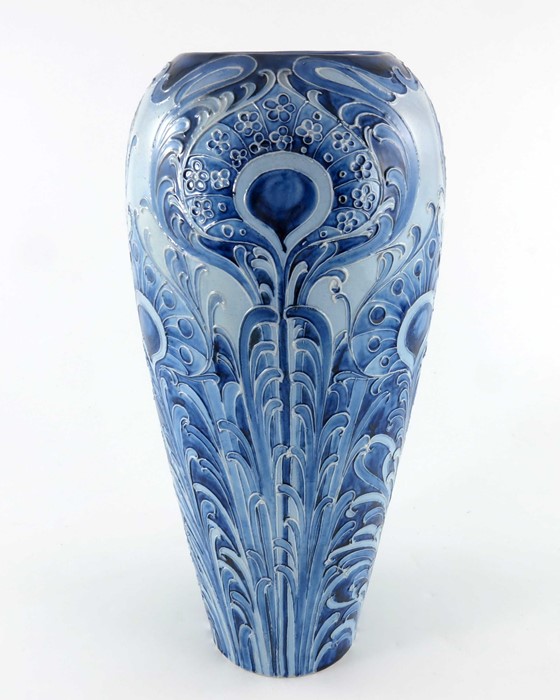 William Moorcroft for James MacIntyre, a Florian Ware Peacock vase, circa 1900, shouldered form, - Image 4 of 6