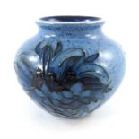 William Moorcroft, a small Powder Blue Cornflower vase, circa 1920, squat ovoid form with everted