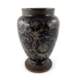 Robert Wallace Martin for Martin Brothers, a stoneware vase, circa 1890, ovoid footed and shouldered