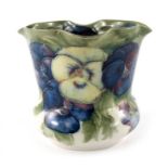 William Moorcroft for James MacIntyre, a Pansy on White vase, circa 1911, bulbous form with