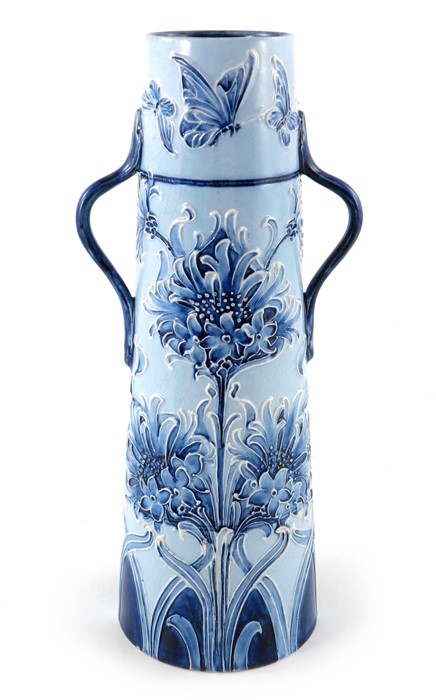 William Moorcroft for James MacIntyre, a Florian Ware Cornflower and Butterfly vase, circa 1898,