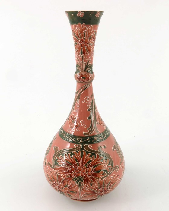 William Moorcroft for James MacIntyre, a Florian Ware Cornflower vase, circa 1899, knop necked - Image 4 of 6