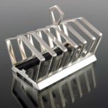 Keith Murray for Mappin and Webb, an Art Deco silver plated six division toast rack