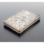 A silver filigree card case