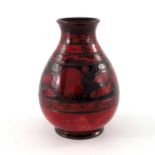 William Moorcroft, a Flambe Banded Pomegranate vase