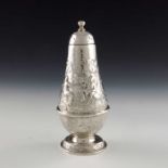 A Victorian silver sugar caster, F B Thomas and Co., London 1879