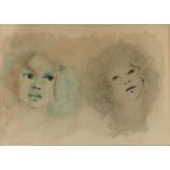 Leonor Fini (1907-1996), Study Portrait of Two Girls, lithograph, signed in pencil, 37cm x 52cm, fra