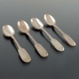 A set of four Imperial Russian silver teaspoons, Moscow 1888