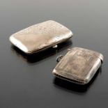 A George V silver vesta case and cigarette case