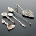 A collection of Continental silver spoons