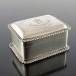 An Edwardian silver Fishmongers Company box, Mappin Brothers, Chester 1902, hinged cover engraved 'F