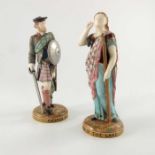 A pair of Wedgwood figures, Roderick Dhu and Lady of the Lake