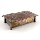 An Arts and Crafts silvered copper inkwell casket,