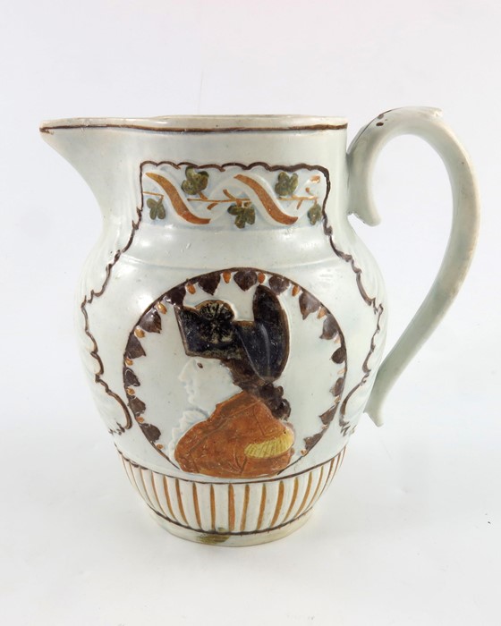 A George III relief moulded commemorative jug - Image 3 of 6