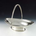 A George III silver swing handled basket, no makers mark, London 1801