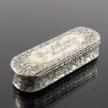 A Victorian silver snuff box, Edward Smith, Birmingham 1846