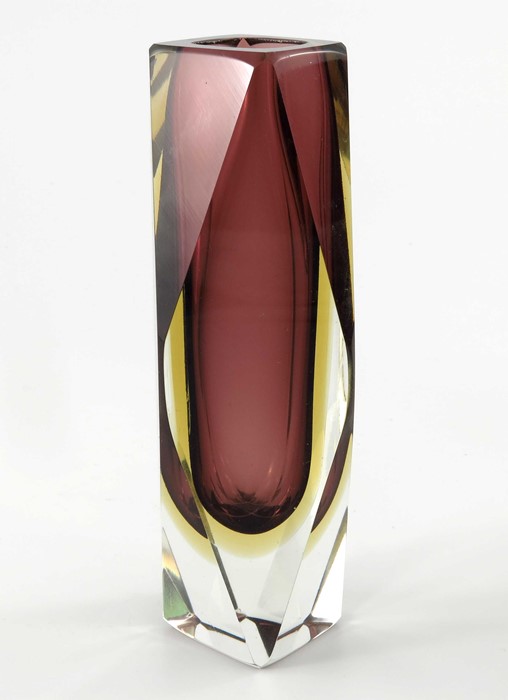 Luigi Mandruzzato, two Sommerso triple cased Murano glass vases - Image 2 of 8