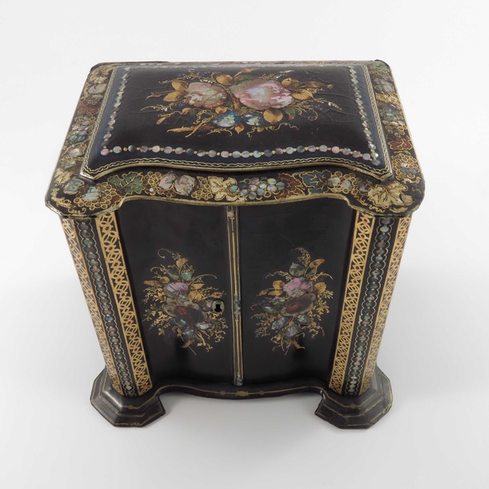 A Victorian papier mache lacquered cabinet - Image 6 of 6