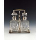 WMF, a Jugendstil silver plated and cut glass tantalus