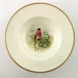 W Powell for Royal Worcester, a Bullfinch soup bowl