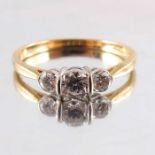 A three stone diamond ring