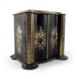 A Victorian papier mache lacquered cabinet