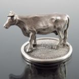 A Victorian silver model of a shot horned cow, Joseph Angell and George Angell