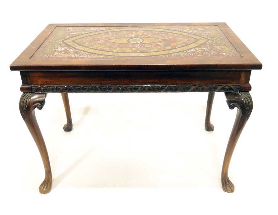 A George II style mahogany and pietra dura occasional table