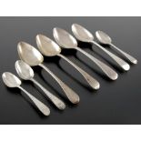 A collection of George III silver spoons, Hester Bateman and various makers