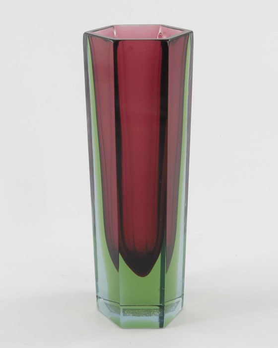 Luigi Mandruzzato, two Sommerso triple cased Murano glass vases - Image 6 of 8