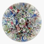 Paul Ysart, controlled bubbles frit harlequin millefiori paperweight signed with a H cane and anothe