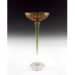 Ludwig Sutterlin for Petersdorfer, a Jugendstil enamelled liqueur glass