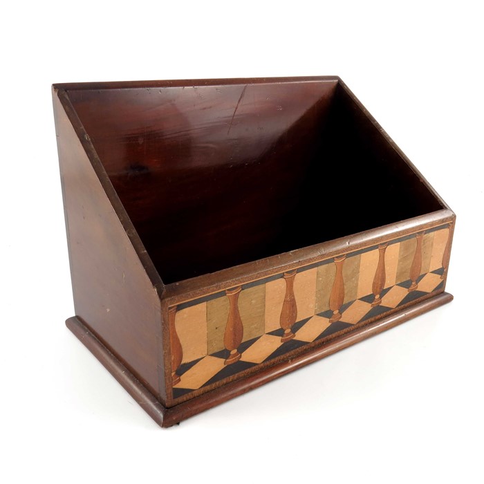 An Edwardian mahogany and parquetry inlaid book box