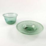 James Couper, a Clutha glass Arts and Crafts finger bowl and plate