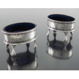 A pair of George III silver salt cellars, London 1784