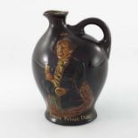 A Royal Doulton Kingsware Bonnie Prince Charlie whisky jug, bulbous ovoid flagon form, with original