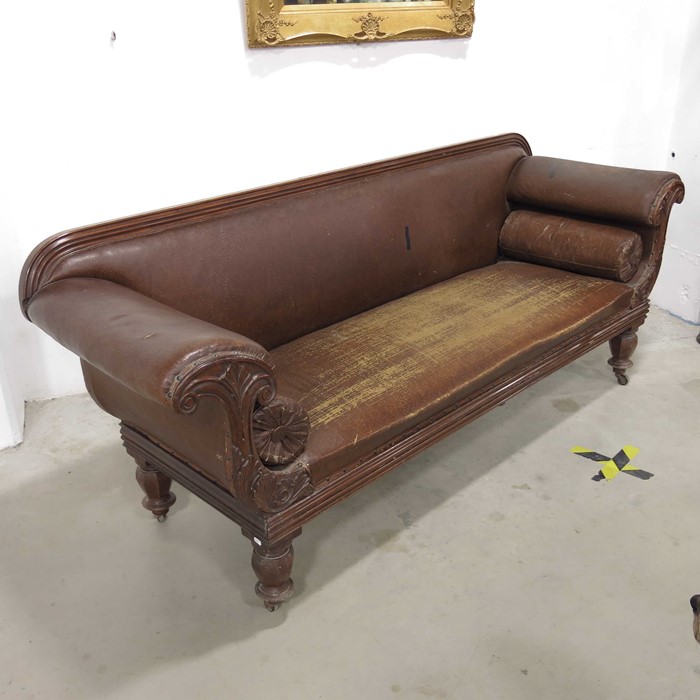 An early Victorian carved walnut sofa, - Image 3 of 3
