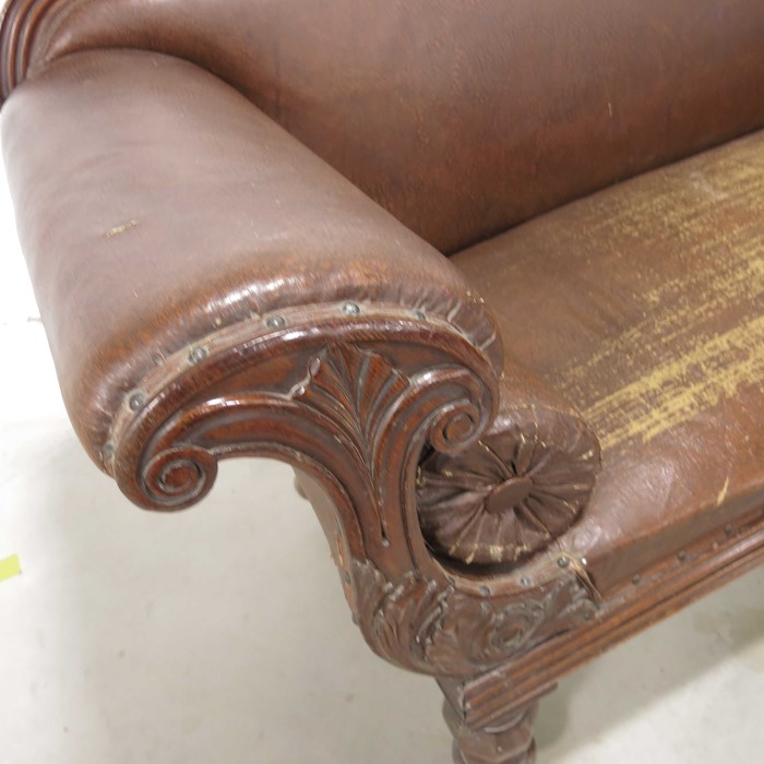 An early Victorian carved walnut sofa, - Image 2 of 3