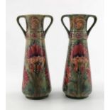 William Moorcroft for James MacIntyre, a pair of Cornflower vases