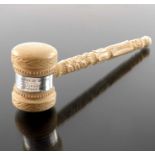 A George IV carved ivory presentation gavel