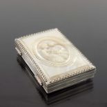 A Continental silver mounted mother of pearl card case,