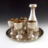 Christopher Lawrence, a Modernist silver drinks set, House of Lawrian, London 1975