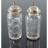 Two Victorian silver and cut glass mustard pots, Thomas Bradbury and Sons