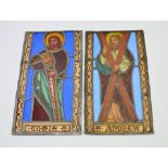 A pair of Arts and Crafts stained glass panels