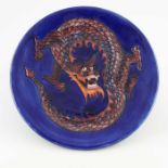 Trevor Critchlow for Moorcroft, a dragon plate, circa 1990