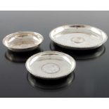 Three Indian silver coin dishes