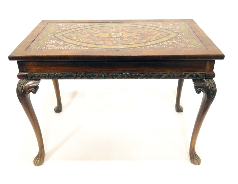A George II style mahogany and pietra dura occasional table - Image 2 of 4