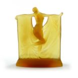 Rene Lalique, an opalescent amber glass figure of Suzanne